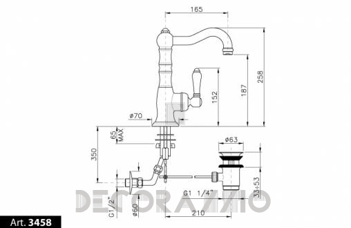 Смеситель для раковины Nicolazzi Cinquanta - 3458NL75C