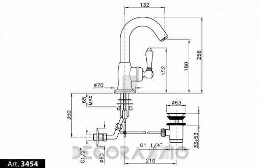 Смеситель для раковины Nicolazzi Cinquanta - 3454NL75C