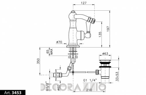 Смеситель для биде Nicolazzi Cinquanta - 3453NL75C