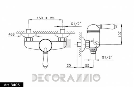 Смеситель для душа Nicolazzi Cinquanta - 3405CR75C
