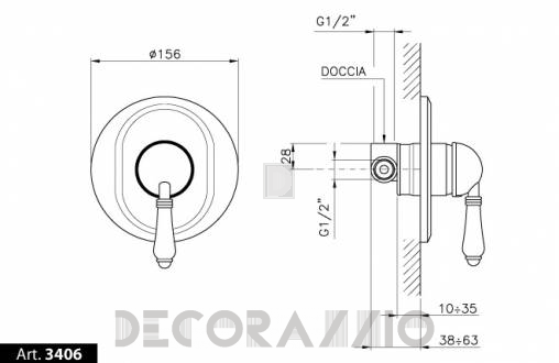 Смеситель для душа Nicolazzi Cinquanta - 3406CR75C