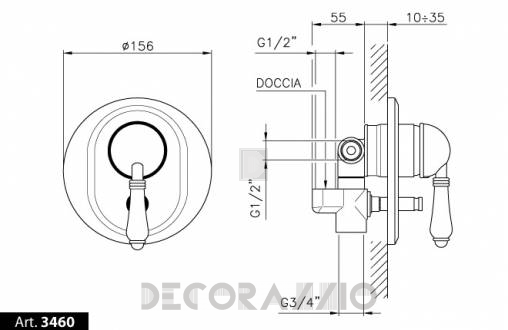 Смеситель для душа Nicolazzi Cinquanta - 3460CR75C