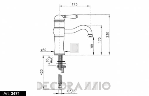 Смеситель для раковины Nicolazzi El Capitan - 3471CR75