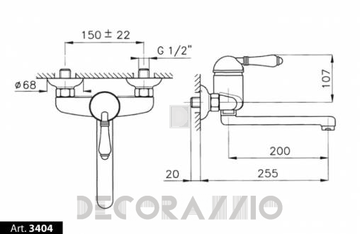 Смеситель для раковины Nicolazzi El Capitan - 3404CR75ECPMB