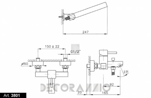 Смеситель для ванной Nicolazzi Antelao - 3801CR