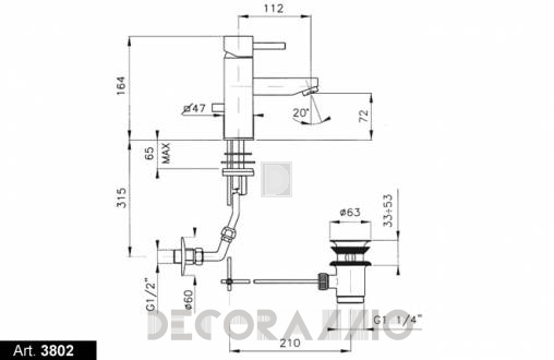 Смеситель для раковины Nicolazzi Antelao - 3802CR