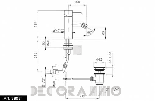 Смеситель для биде Nicolazzi Antelao - 3803CR