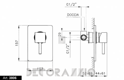 Смеситель для душа Nicolazzi Antelao - 3806CR