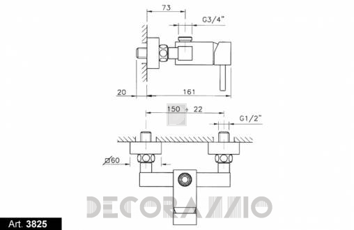 Смеситель для душа Nicolazzi Antelao - 3825CR