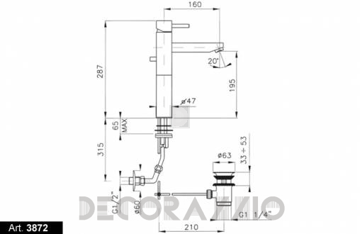 Смеситель для раковины Nicolazzi Antelao - 3872CR