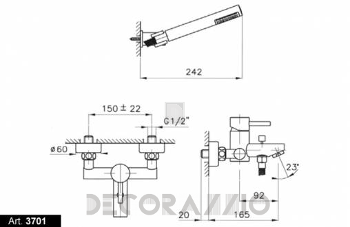 Смеситель для ванной Nicolazzi Olympus - 3701CR