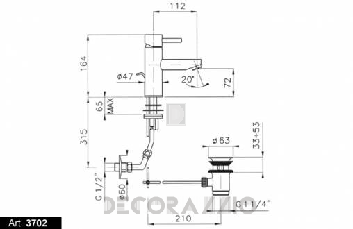 Смеситель для раковины Nicolazzi Olympus - 3702CR