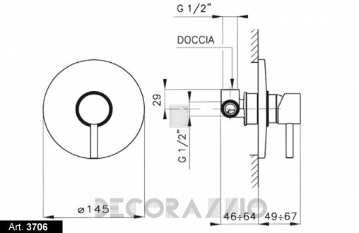 Смеситель для душа Nicolazzi Olympus - 3706CR