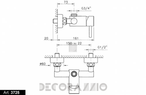 Смеситель для душа Nicolazzi Olympus - 3725CR