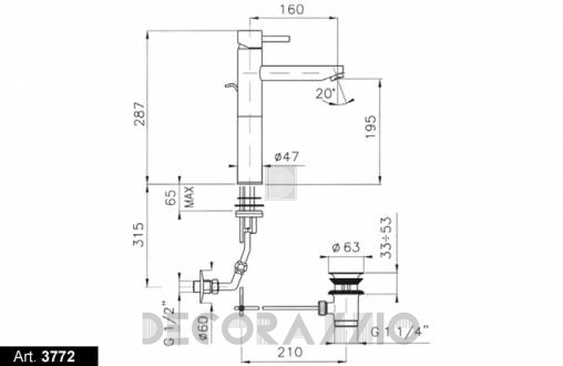 Смеситель для раковины Nicolazzi Olympus - 3772CR