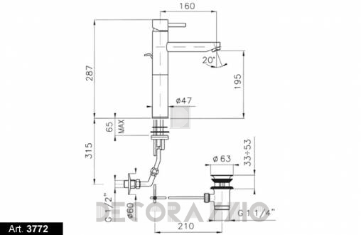 Смеситель для раковины Nicolazzi Olympus - 3777CR