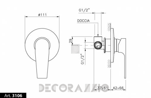 Смеситель для душа Nicolazzi Jungfrau - 3106CR64