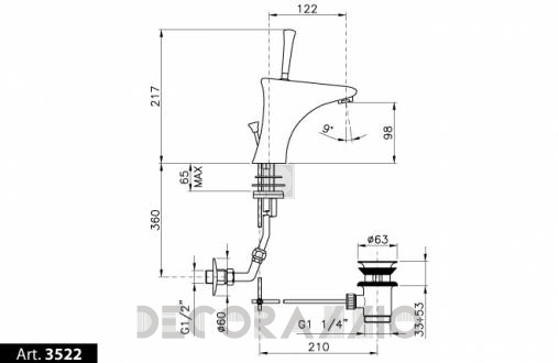 Смеситель для раковины Nicolazzi Diamir 2 - 3522CR