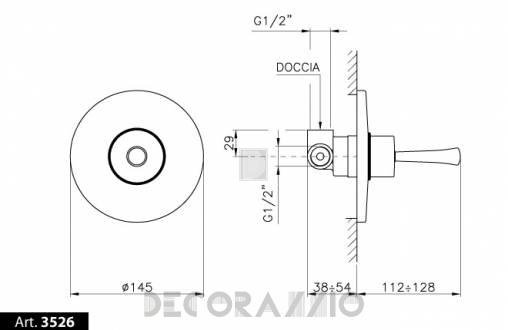 Смеситель для душа Nicolazzi Diamir 2 - 3526CR