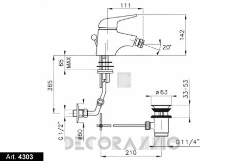 Смеситель для биде Nicolazzi Dom - 4303CR58