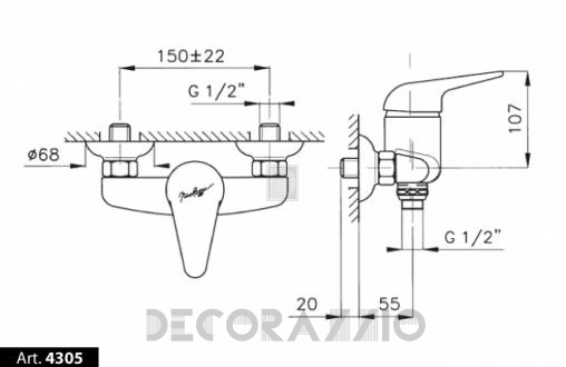 Смеситель для душа Nicolazzi Dom - 4305CR58