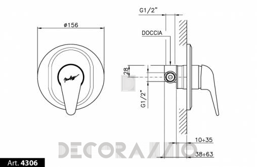 Смеситель для душа Nicolazzi Dom - 4306CR58