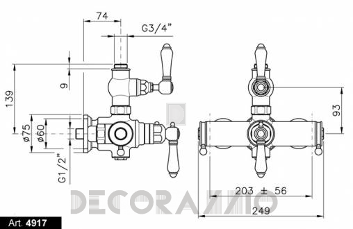 Смеситель для душа Nicolazzi Classic - 4917GO09