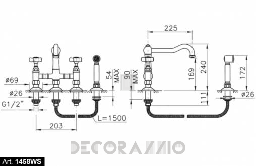 Смеситель для кухни Nicolazzi Traditional - 1458WSCR69