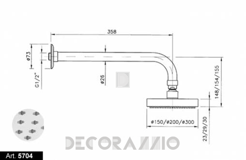 Лейка душевая Nicolazzi Minimal Shower - 5704CR15