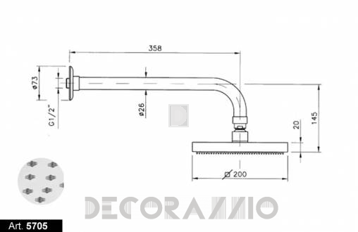Лейка душевая Nicolazzi Minimal Shower - 5705CR20