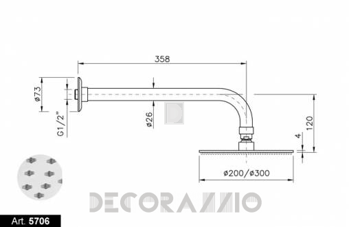 Лейка душевая Nicolazzi Minimal Shower - 5706CR20