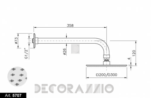 Лейка душевая Nicolazzi Minimal Shower - 5707CR20