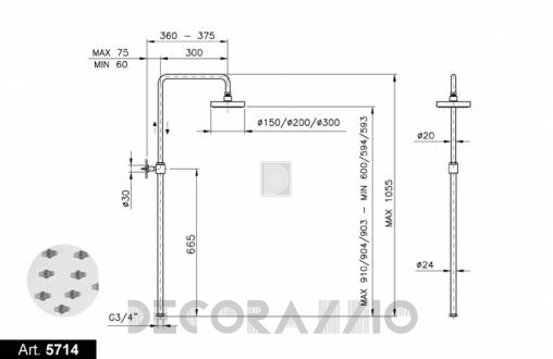 Душевая колонка Nicolazzi Minimal Shower - 5714CR15