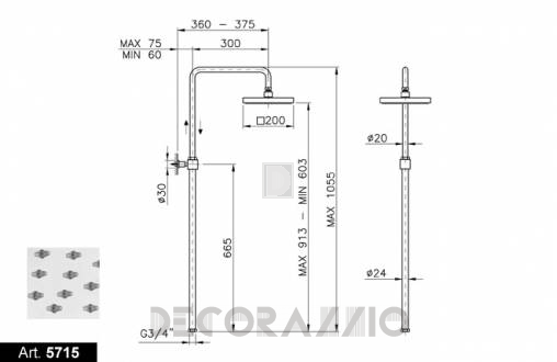 Душевая колонка Nicolazzi Minimal Shower - 5715CR20