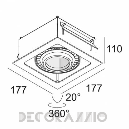Светильник потолочный врезной (Светильник точечный) Delta Light GRID - 202 691 211821 W-B