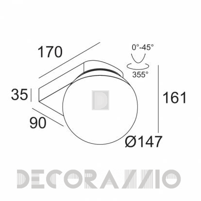 Светильник потолочный накладной (Светильник потолочный) Delta Light TWEETER - 206 33 8182 W