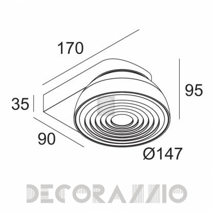 Светильник потолочный накладной (Светильник потолочный) Delta Light TWEETER - 206 31 21 82 ED1 W