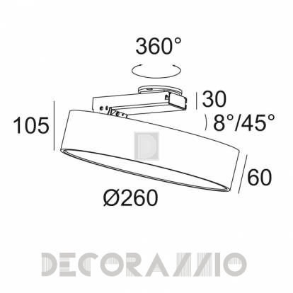Светильник  потолочный накладной (Светильник потолочный) Delta Light SUPERNOVA - 274 88 2515 ED5 W
