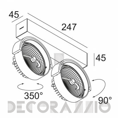 Светильник потолочный накладной (Светильник потолочный) Delta Light RAND - 285 50 224 ED8 A