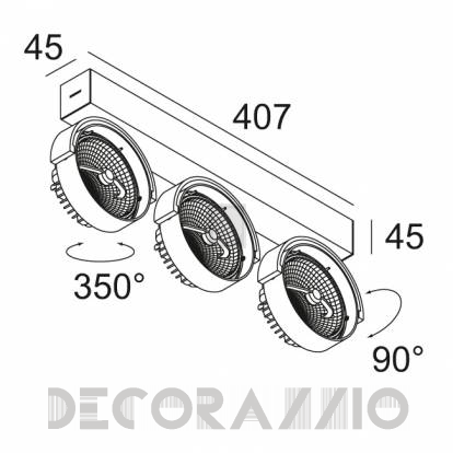 Светильник потолочный накладной (Светильник потолочный) Delta Light RAND - 285 50 324 ED8 A