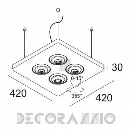 Светильник потолочный подвесной (Светильник потолочный) Delta Light SFINKS - 280 50 84822 ED8 W