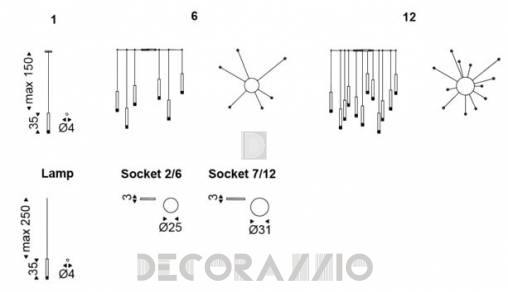 Cattelan Italia Stilo Светильник потолочный подвесной (Люстра) - stilo 1