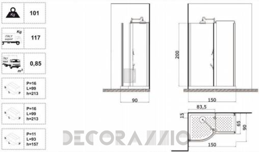 Душевая кабина Lineatre Louvre - 99601