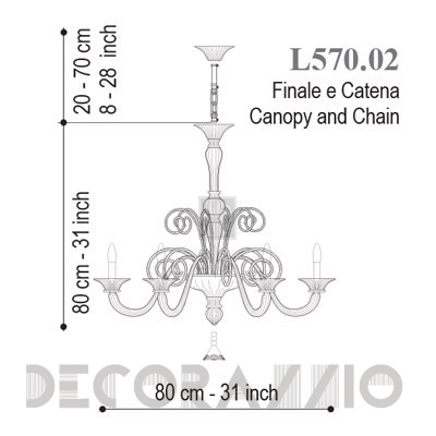 Светильник потолочный подвесной (Люстра) Seguso Vittoria - L570.02