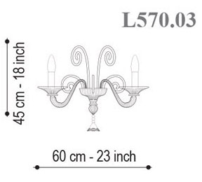Светильник настенный накладной (Бра) Seguso Vittoria - L570.03