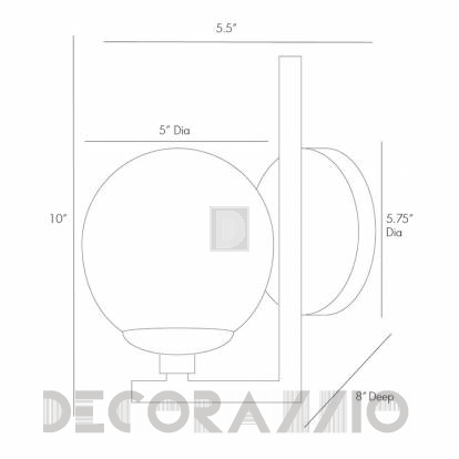 Светильник настенный накладной (Бра) Arteriors Quimby - 49963