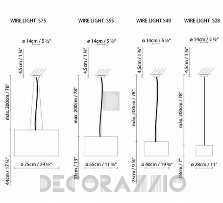 Светильник потолочный подвесной (Люстра) B.Lux Wire Light - BWW4B