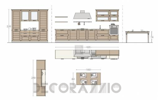 Комплект в кухню Cucine Lube Claudia - CLC07B