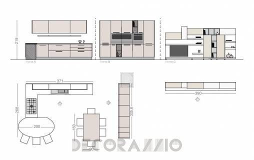Комплект в кухню Cucine Lube Adele - CLA04BW