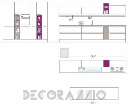 Комплект в кухню Cucine Lube Noemi - CLN01WGP